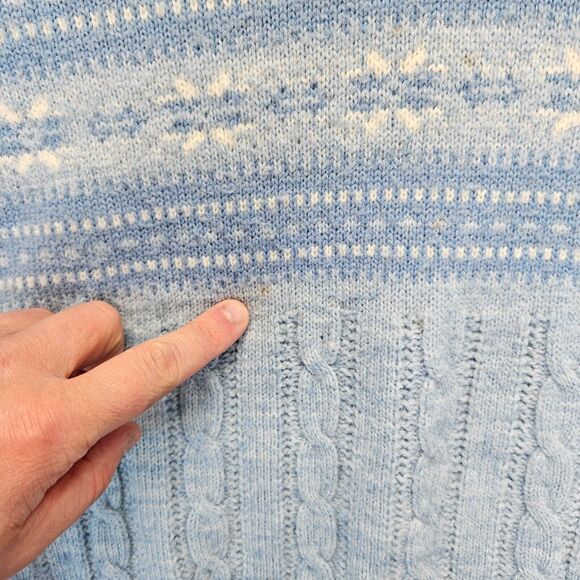 Jantzen Sweater Mens Size Medium Blue Collared Cable Knit Pullover - Picture 3 of 8